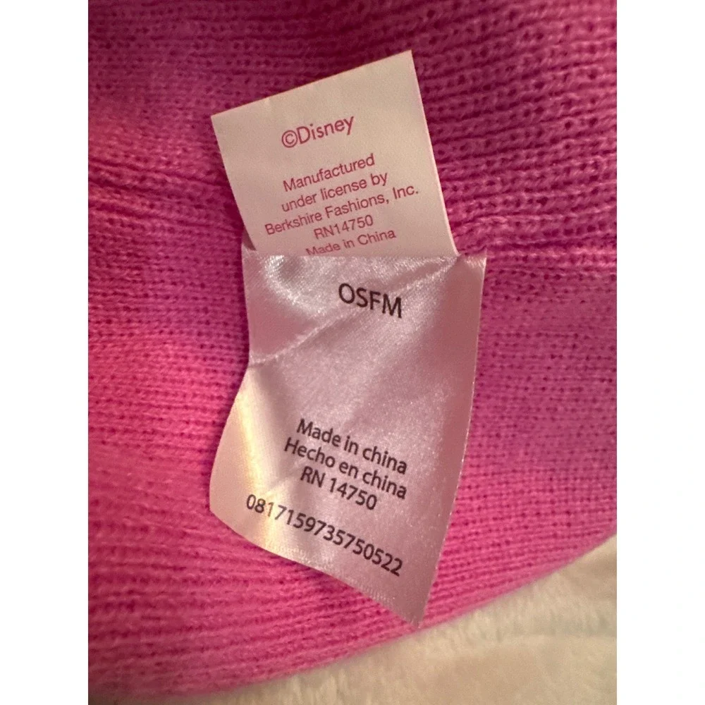 Disney Princess Beanie Hat and Gloves Set Pink Purple Silver Sparkles OSFM NWT